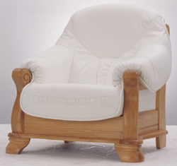Single white dermal sofa wood bottom 3D models