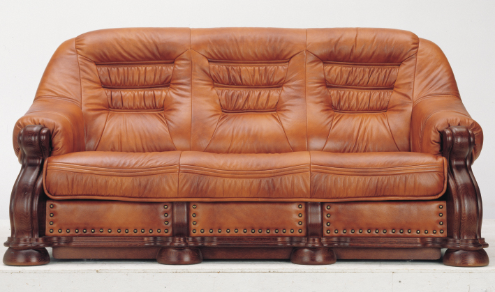 European wood bottom carved cowhide people sofa
