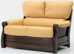 Yellow cloth art sofa wood bottom double soft 3D models (including material)