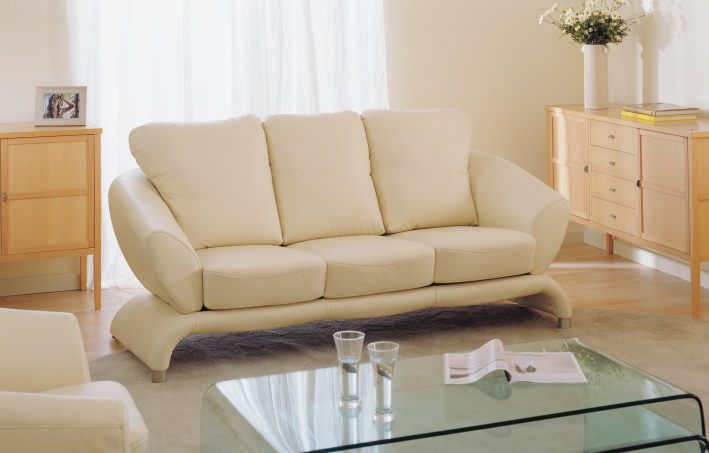 White living room sofa at home people