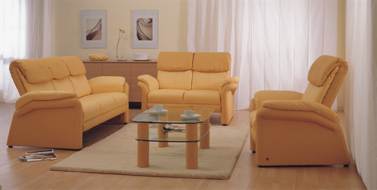 Combination of the yellow living room sofa at home