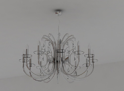 Argent tubular glass chandelier 3D models