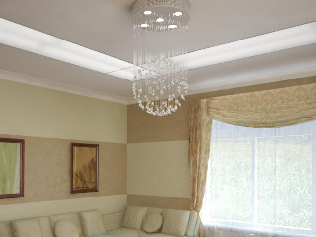 Crystal hang shade absorb dome light
