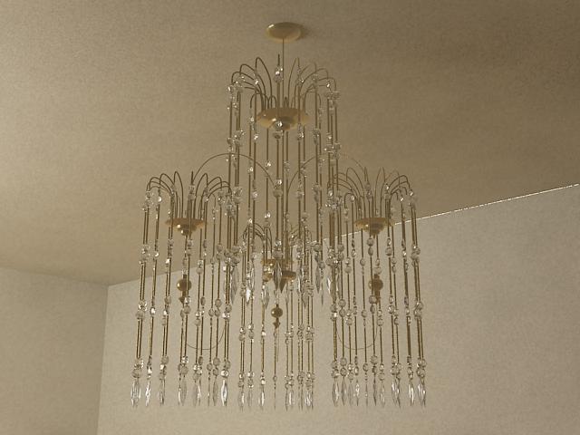 Crystal shade type pendent lamp
