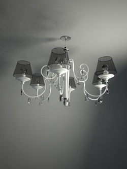European white crystal pendant droplight 3D models (including material)