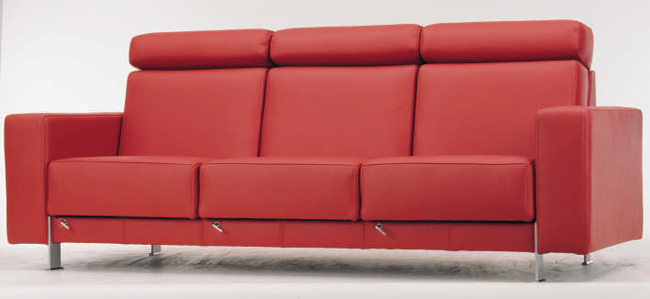 Red leather people sofa
