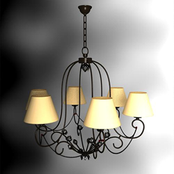 Wrought iron flower droplight 3D models