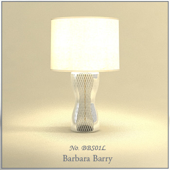 Argent abstract cylindrical desk lamp
