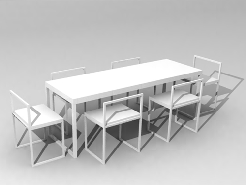 Pure white rectangle chair
