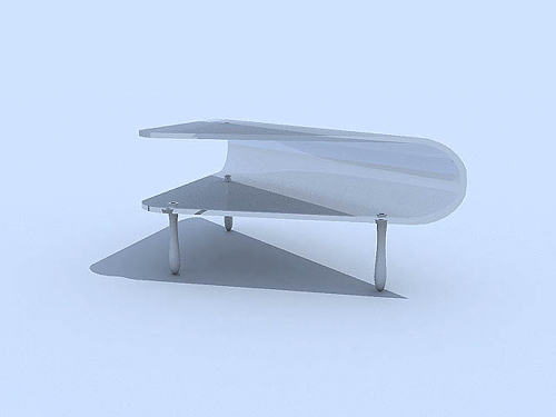 Pure white glass fashionable tea table
