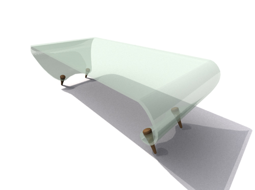 Fresh green glass tea table
