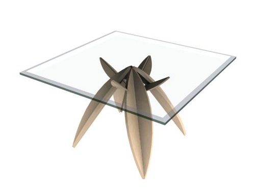Seeds upon its feet glass tea table
