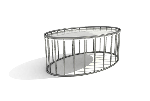 Oblong metal tea table

