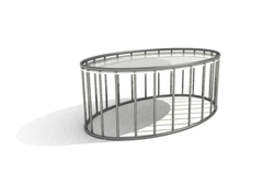 Oblong metal tea table 3D models
