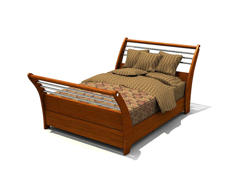 Traditional wood double bed
