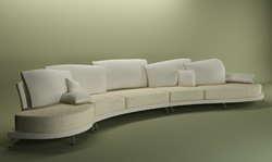 Pure white people public sofa 3D models