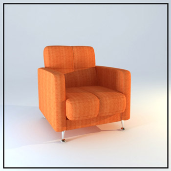The orange cloth single recreational sofa chair
