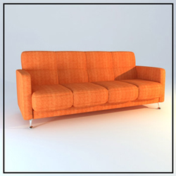 Orange multiplayer cloth art sofa 3D models