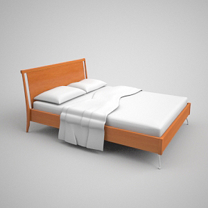 Relaxed contracted modelling wood bed
