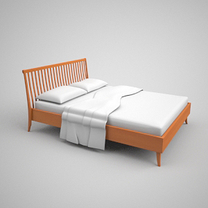 Contracted decayed wooden bed
