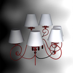 Continental Iron Chandelier Shade Pink 2