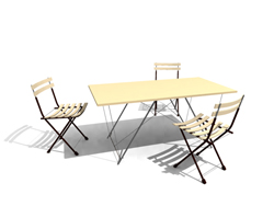 European-style combination of white tables and chairs