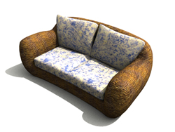 Chinese wooden rattan sofa chair