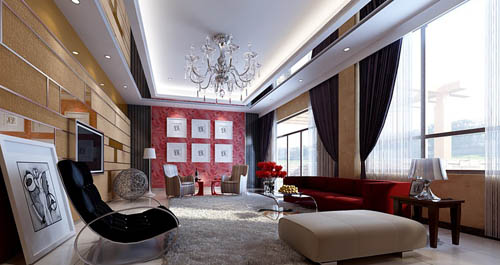 Simple fashion model living room