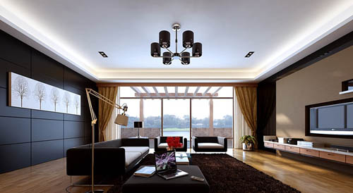 Bright and spacious living room model