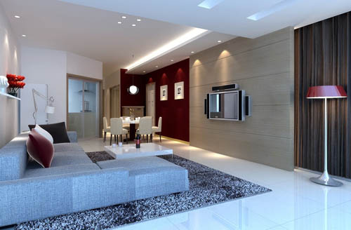 Bright and spacious living room model