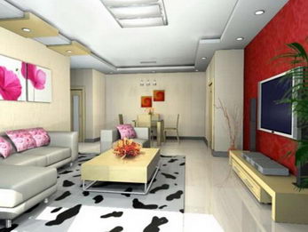 Colorful living room model