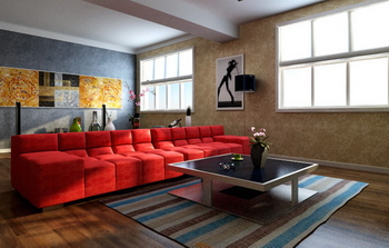 Bright and stylish living room model