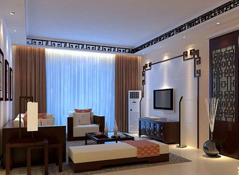 Warm and stylish living room model
