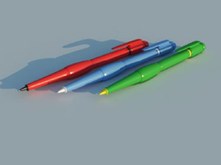 Modern office supplies of colored ball pen