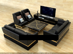 Combination of Chinese classical furniture, tables and chairs