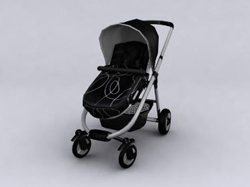 Black push baby carriages