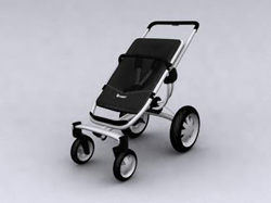 Hand-wheel stroller Black