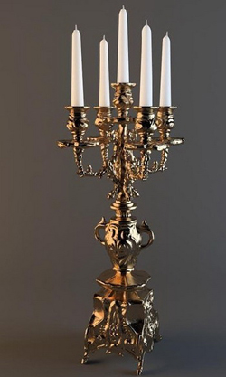 Chinese-style metal candle holder