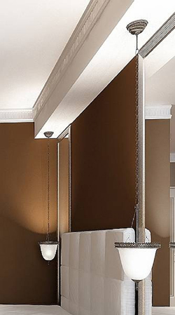 European-style chandeliers and elegant bed