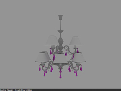 Silver tubular crystal glass chandelier