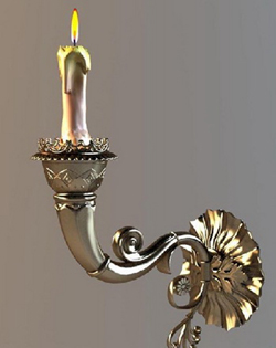 Gilt candelabra castle wall