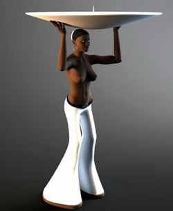 Candlestick exotic sculpture