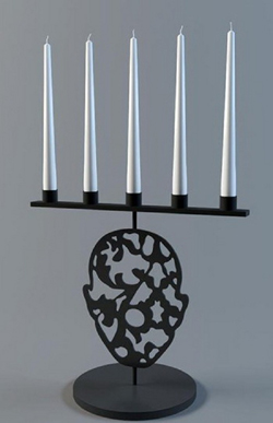 Chinese elegant carved candlestick