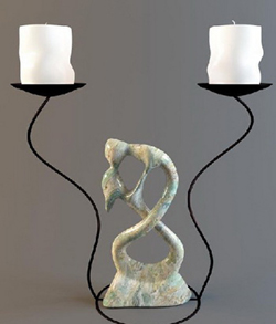 European oddly shaped candlestick