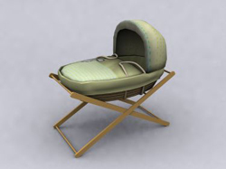 Chinese green pattern crib