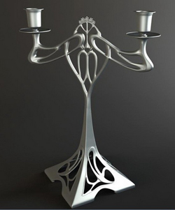 Silver metal model Candlestick