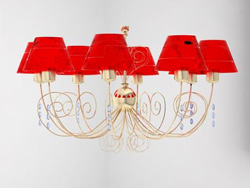 European style red metal chandelier