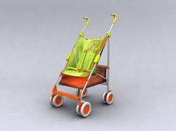 Green Hand-wheel baby carriages
