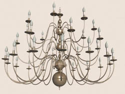 Continental Iron metallic glass chandelier