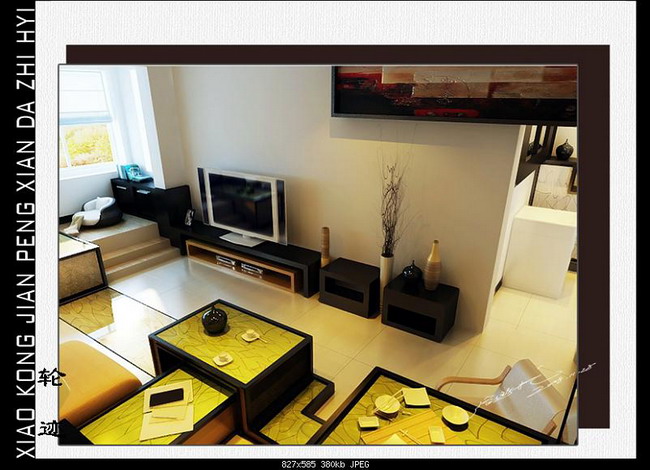 Warm small apartment home decoration design